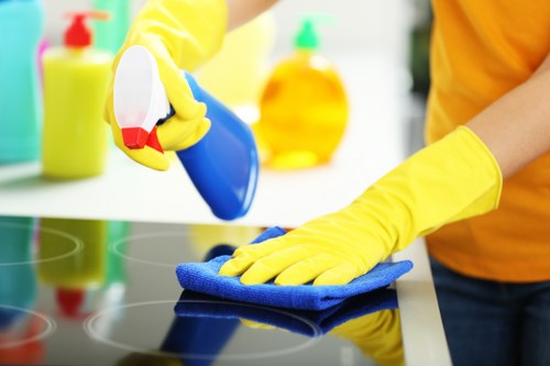 Technician performing deep carpet cleaning in a Botany Bay workplace
